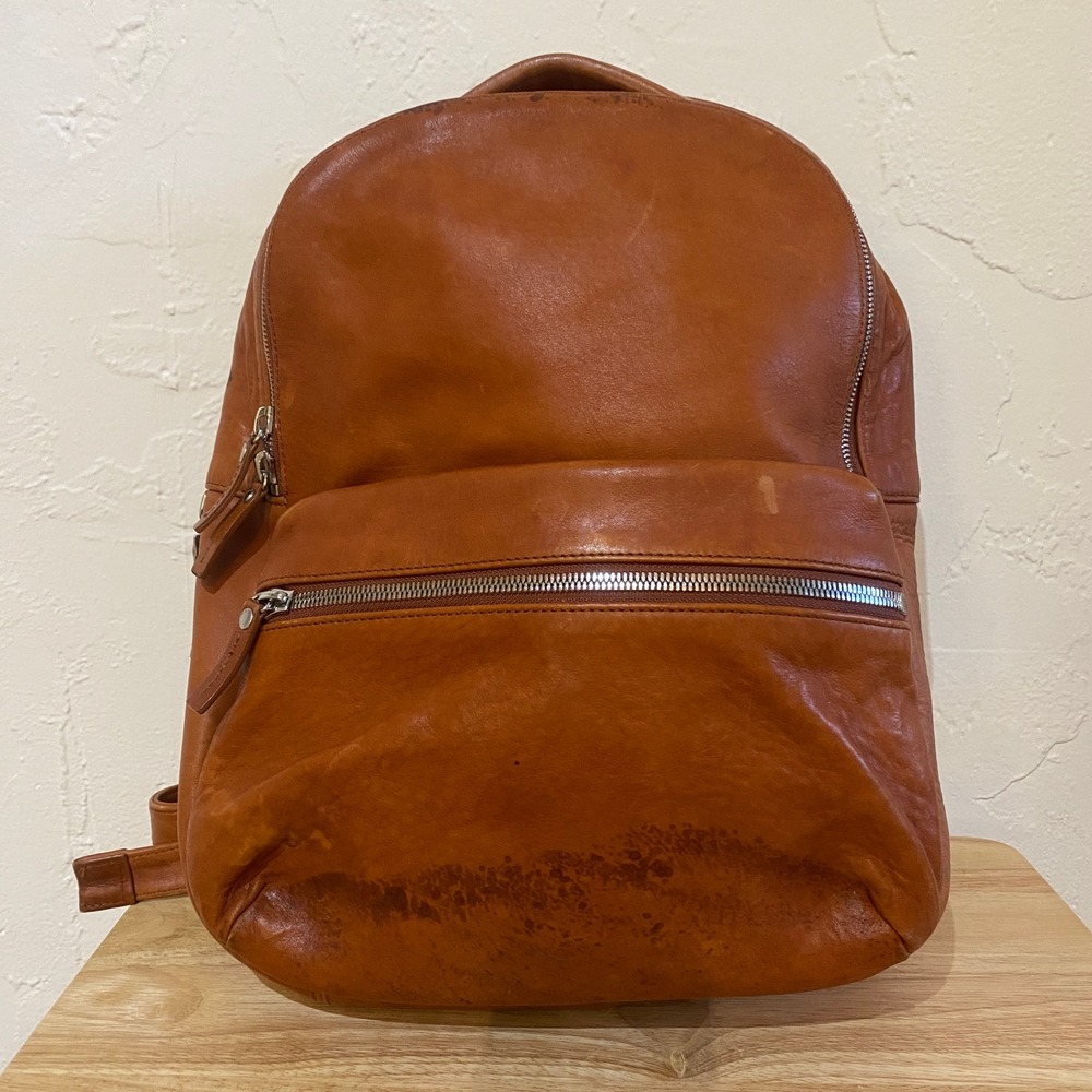 Shinola Runwell Bourbon Leather Backpack Brown Laptop Padded USA Made